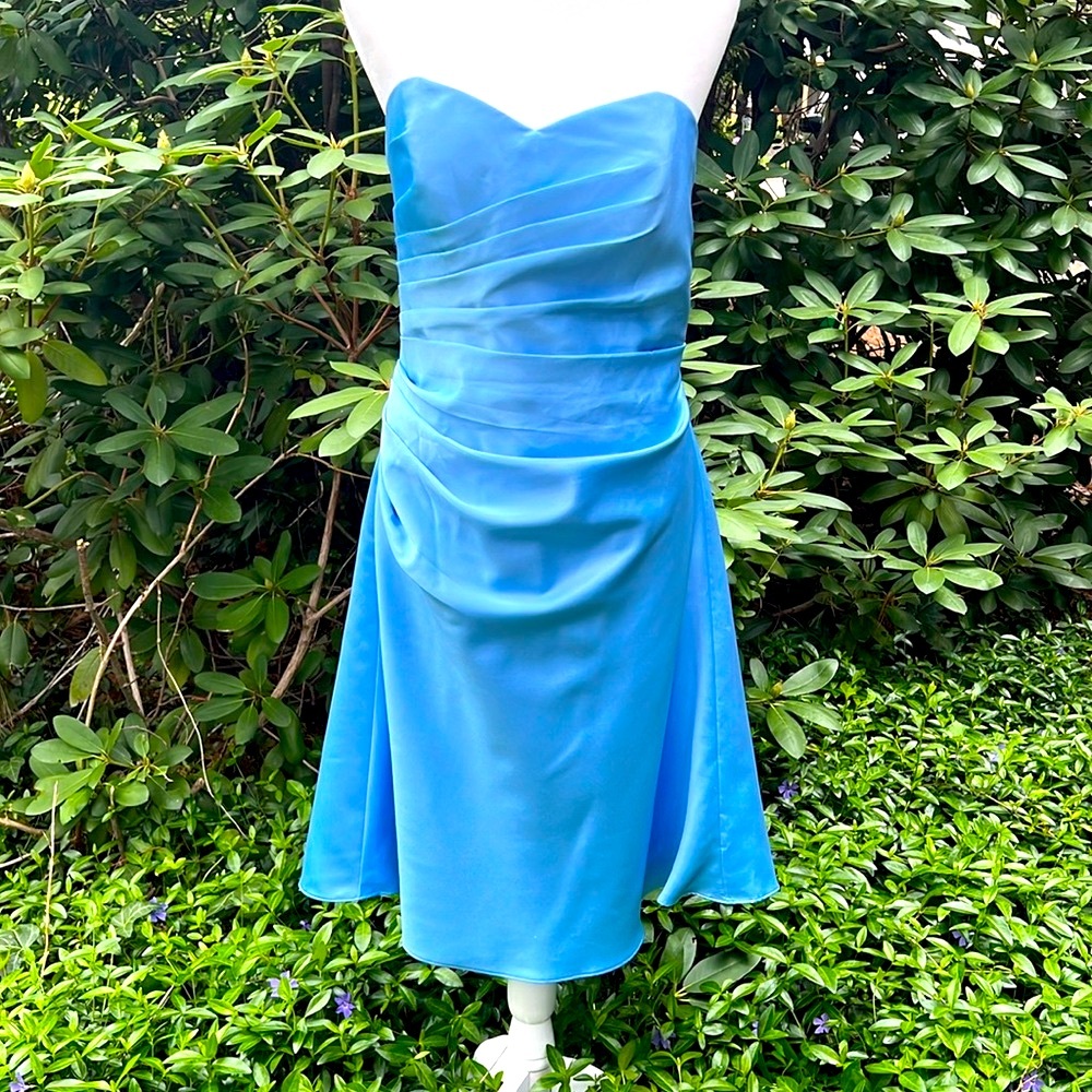 Alfred Angelo Strapless Baby Blue Bridesmaid Dress Size 11/12